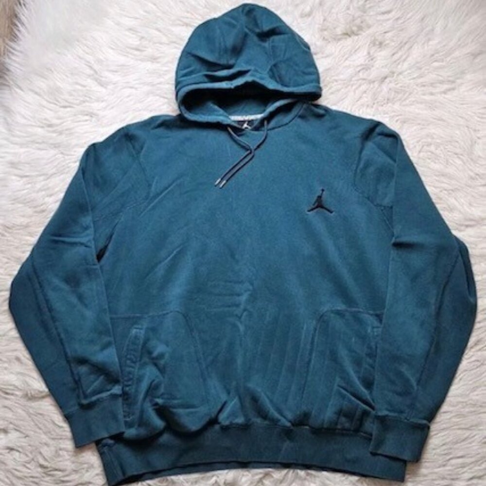 Jordan Mens 2XL Turquoise Emerald Green Pullover Hoodie Sweatshirt Basketball